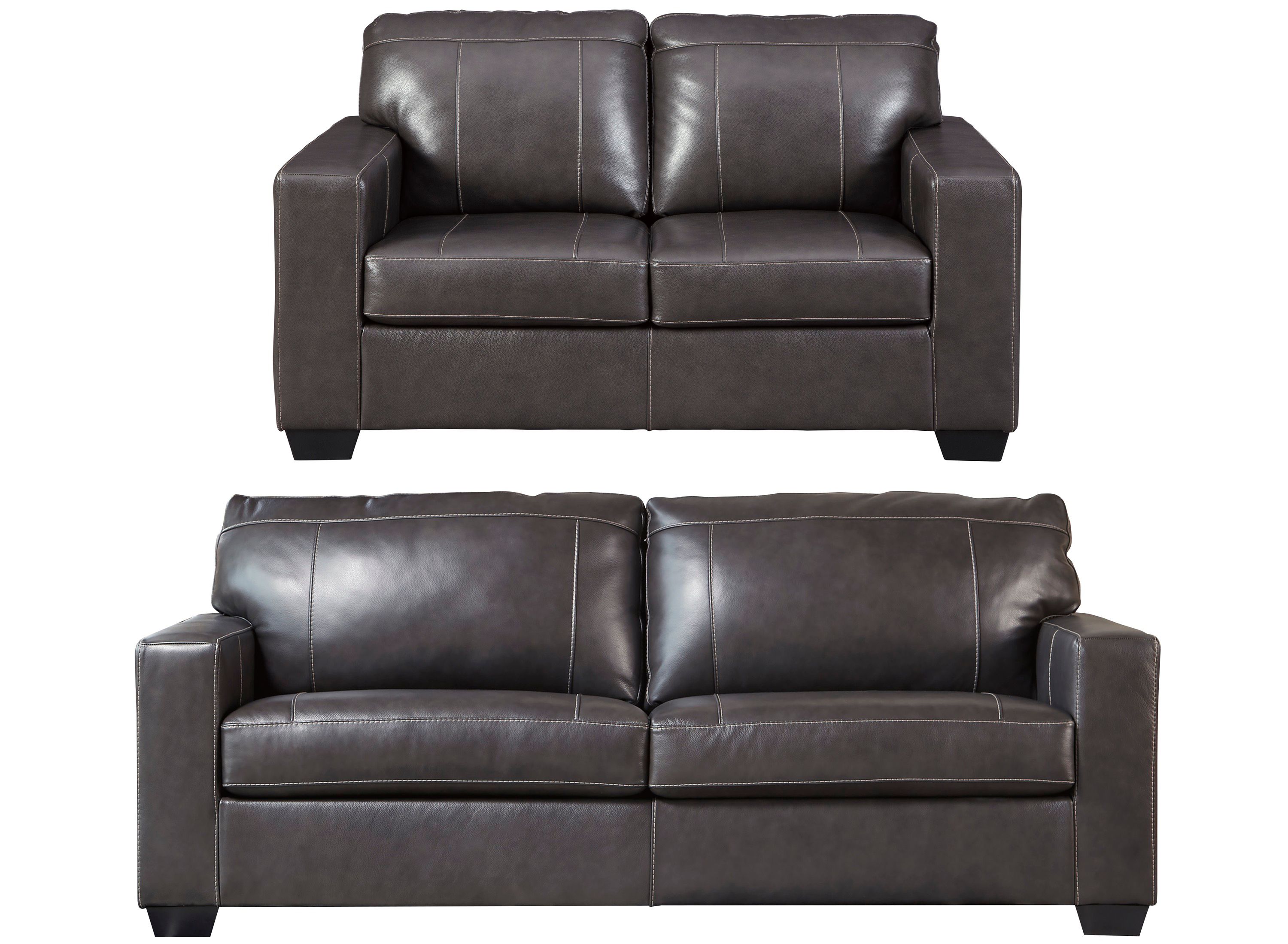 Barker Leather Pc Sofa And Loveseat Set Raymour Flanigan