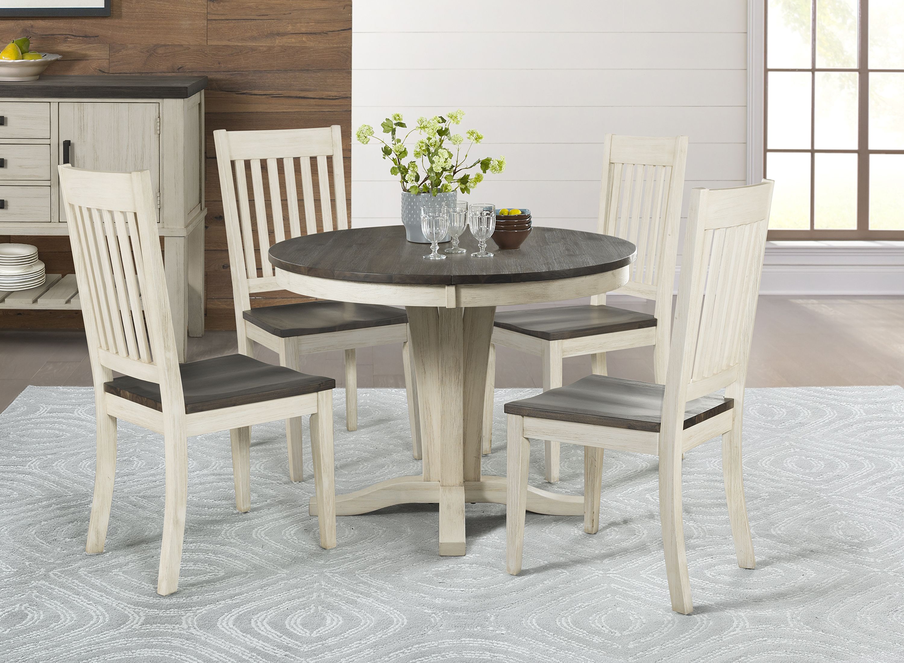 5 piece round dining best sale set raymour and flanigan