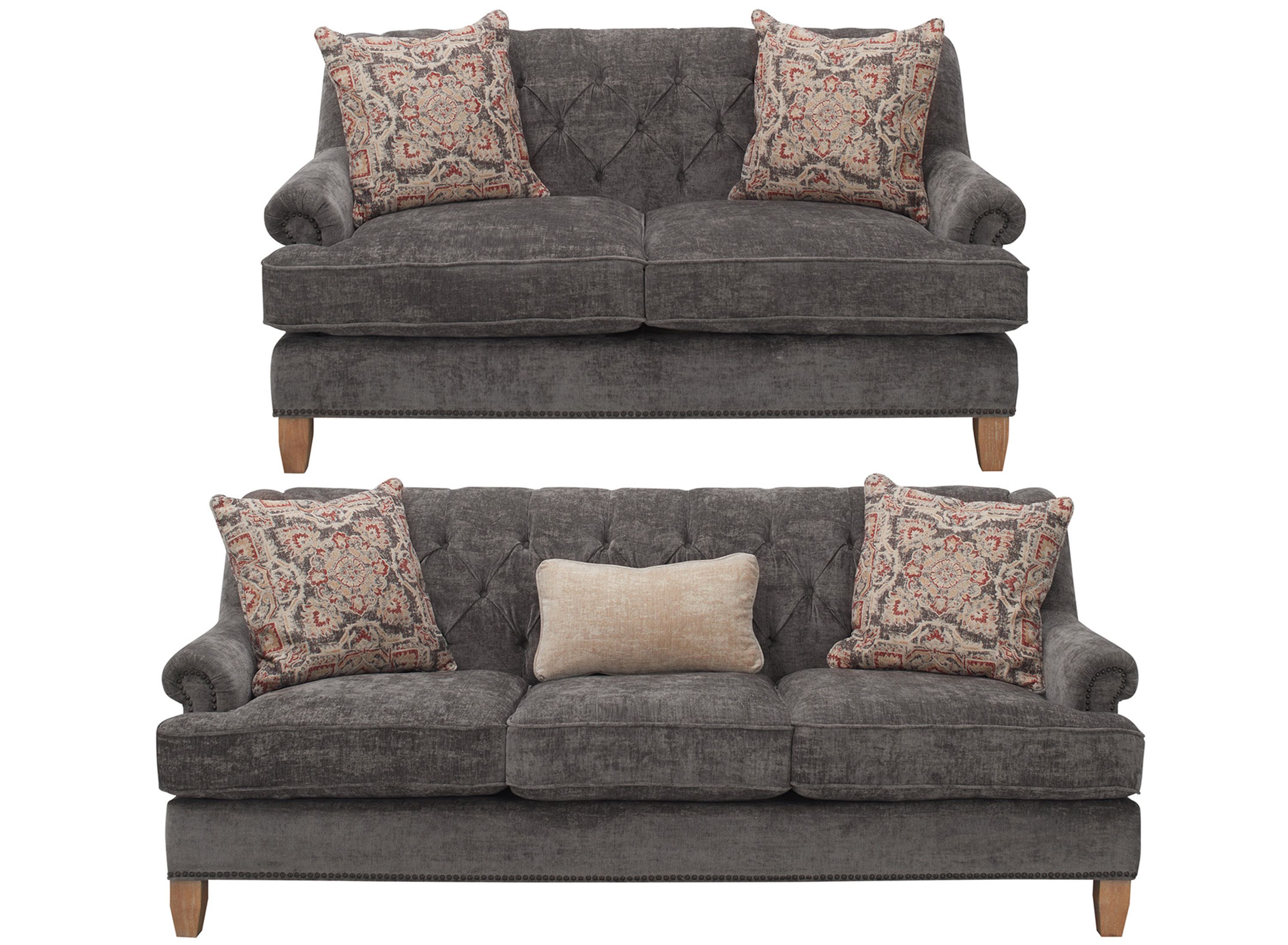 Messana Chenille Velvet Sofa and Loveseat Set Raymour & Flanigan