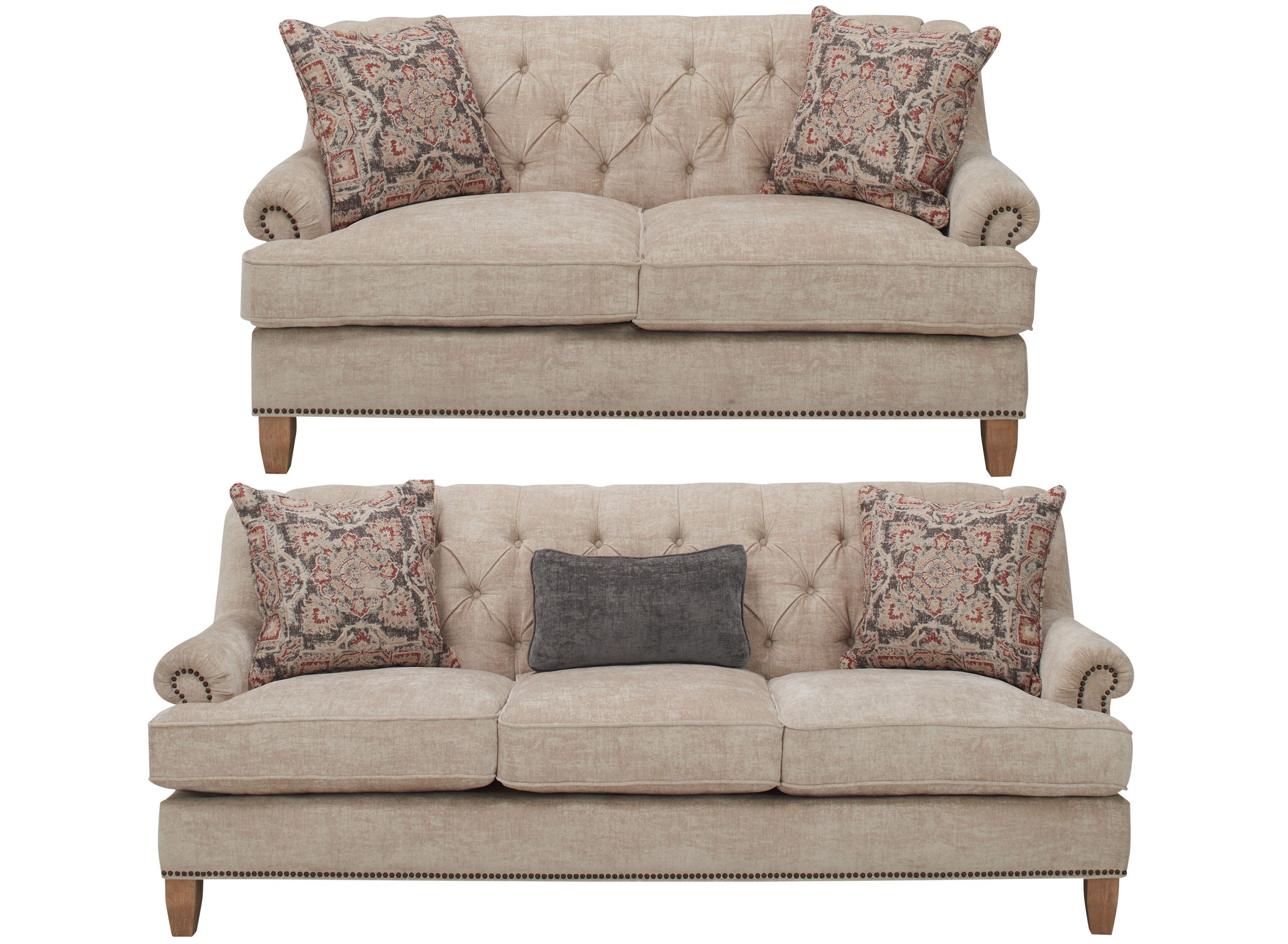Messana Chenille Velvet Sofa and Loveseat Set Raymour & Flanigan