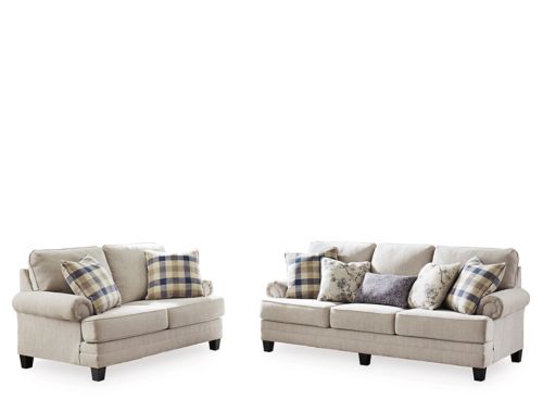 Meggett linen deals sofa and loveseat