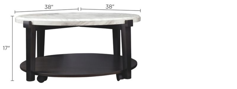 Janilly Contemporary Round Cocktail Table Dimensions