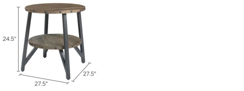 Haffenburg Casual Round End Table Dimensions
