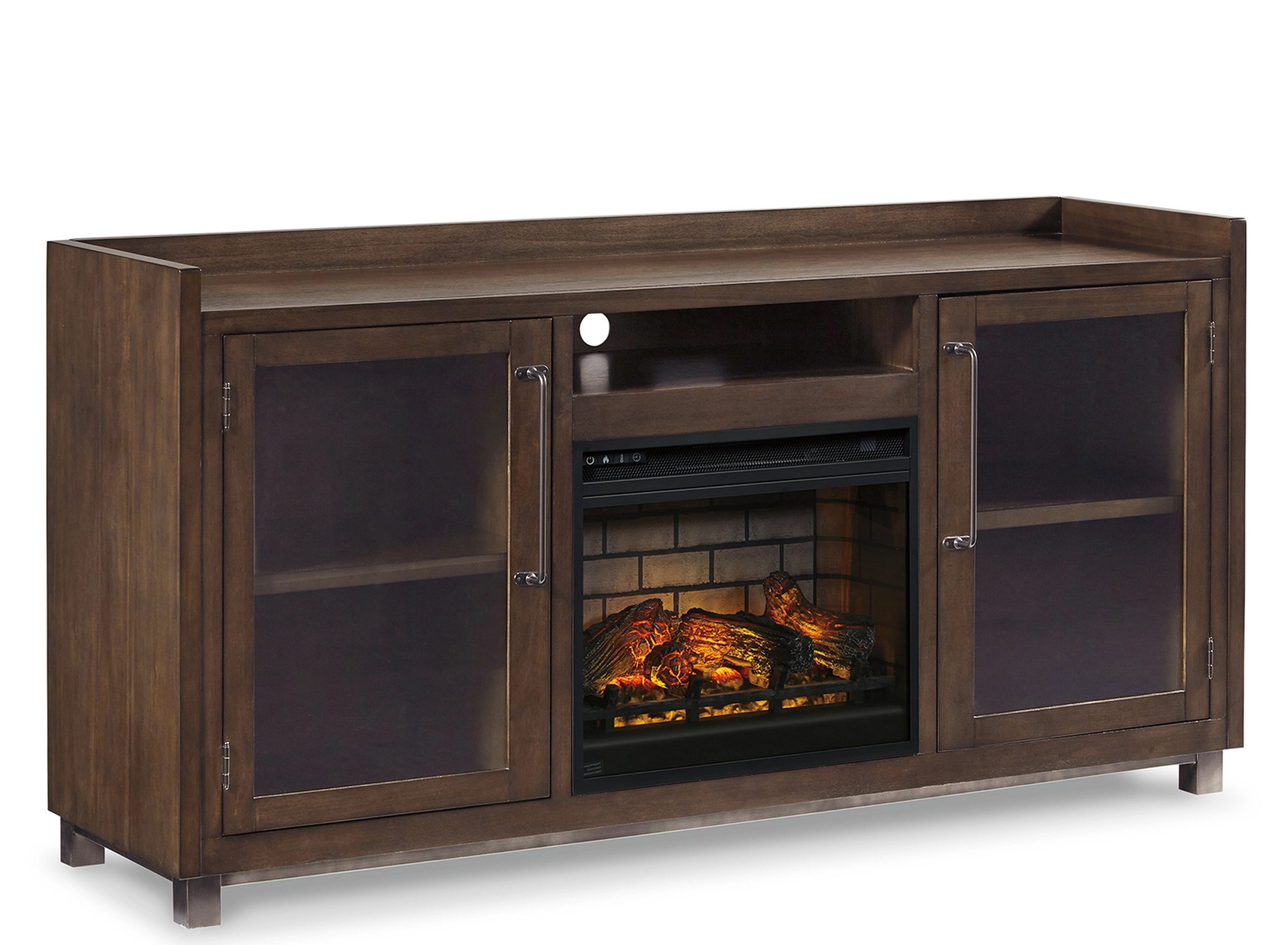 Raymour and flanigan tv store stand with fireplace