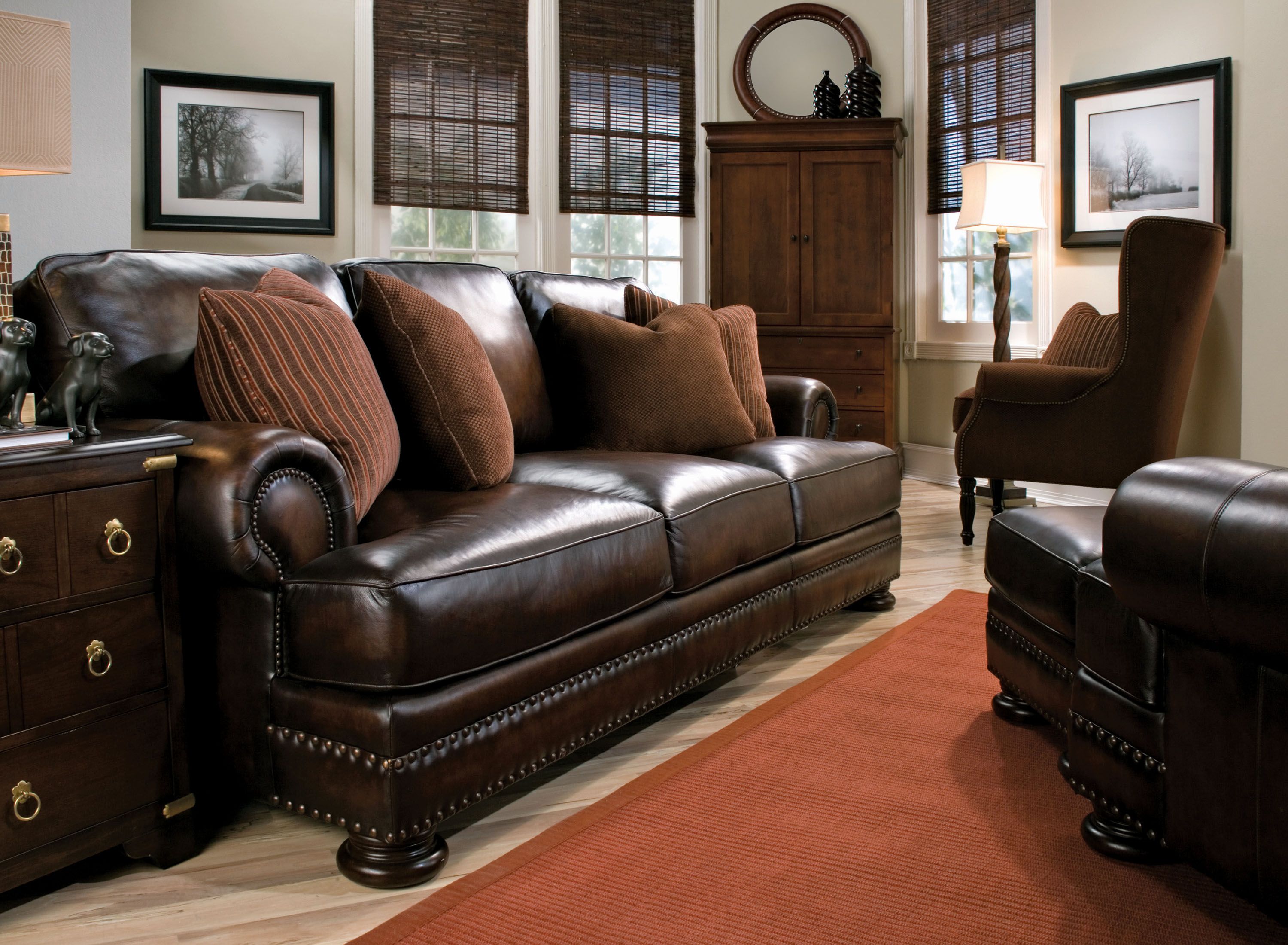 Foster Traditional Leather Living Room Collection | Design Tips & Ideas ...