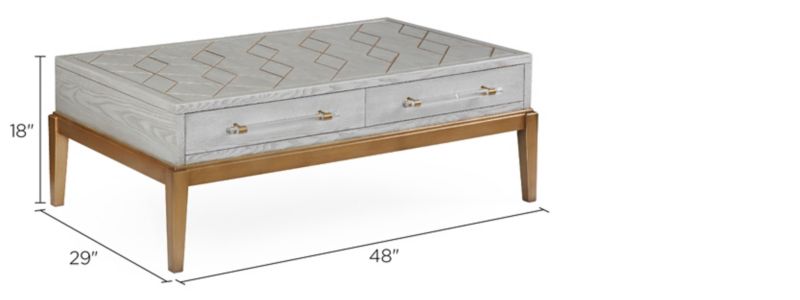 Perrine Rectangular Cocktail Table Dimensions