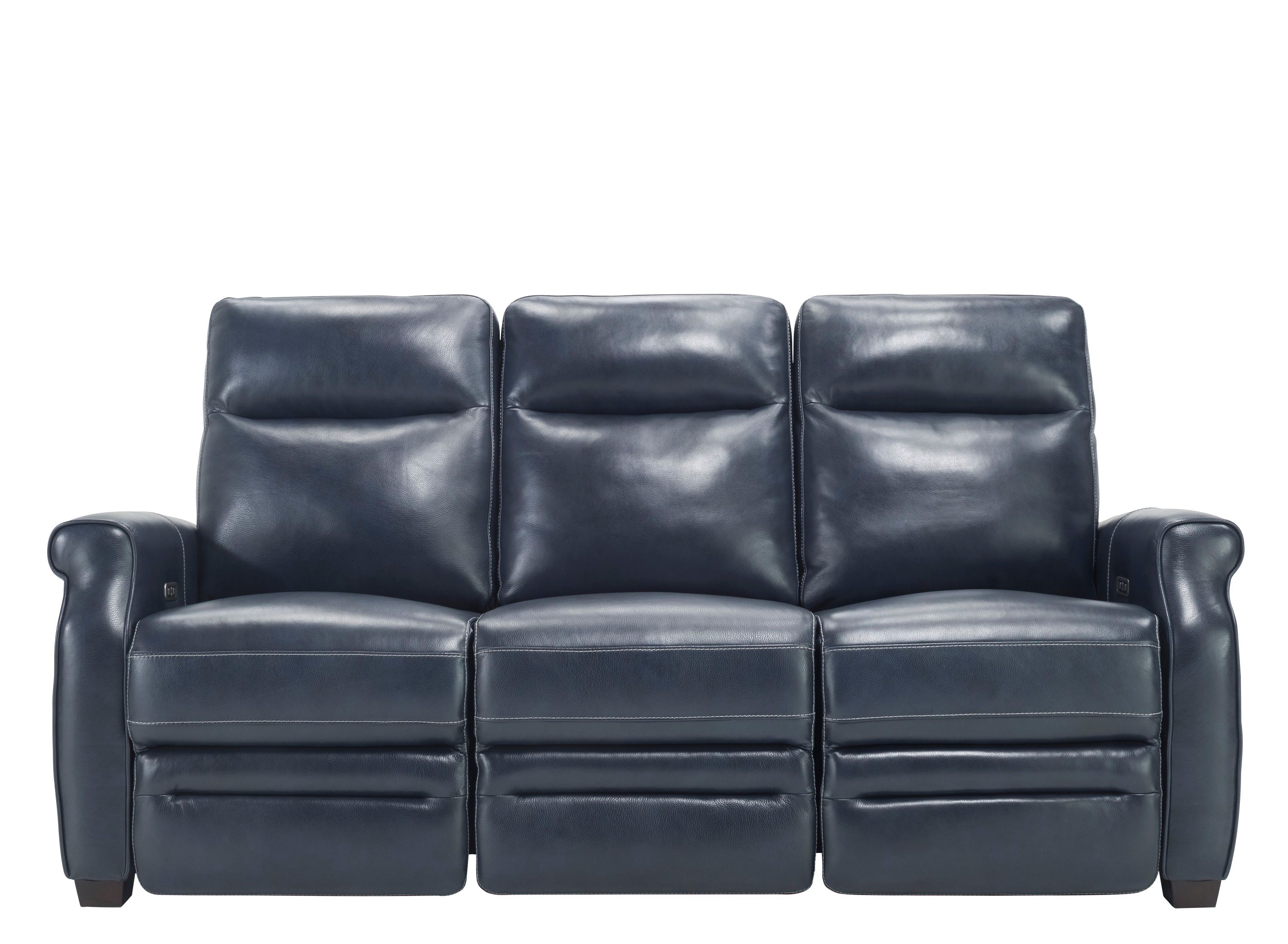 Kellner Power Reclining Sofa W Power Headrest Cobalt Raymour