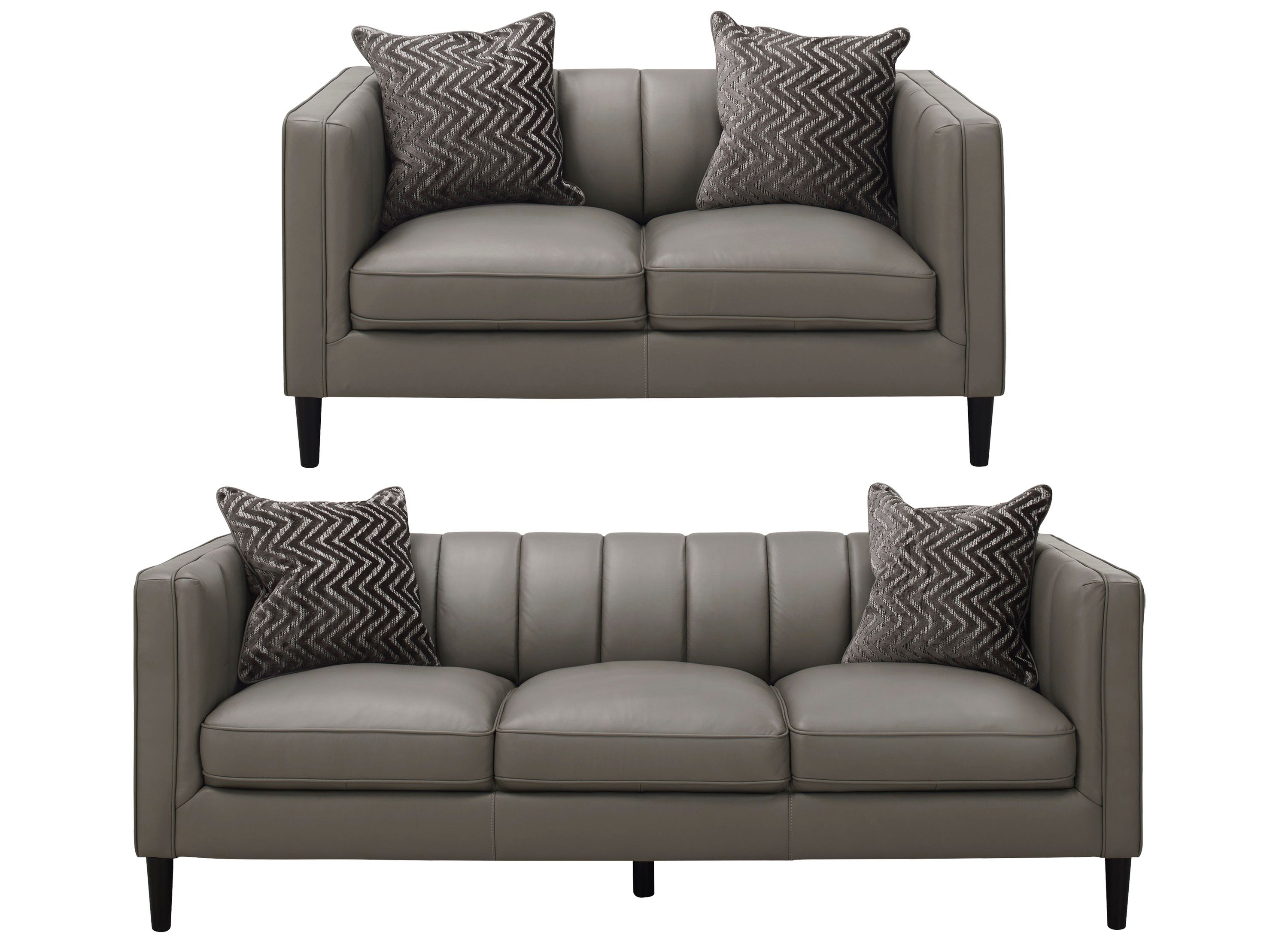 Hutton Leather 2-pc. Sofa and Loveseat Set