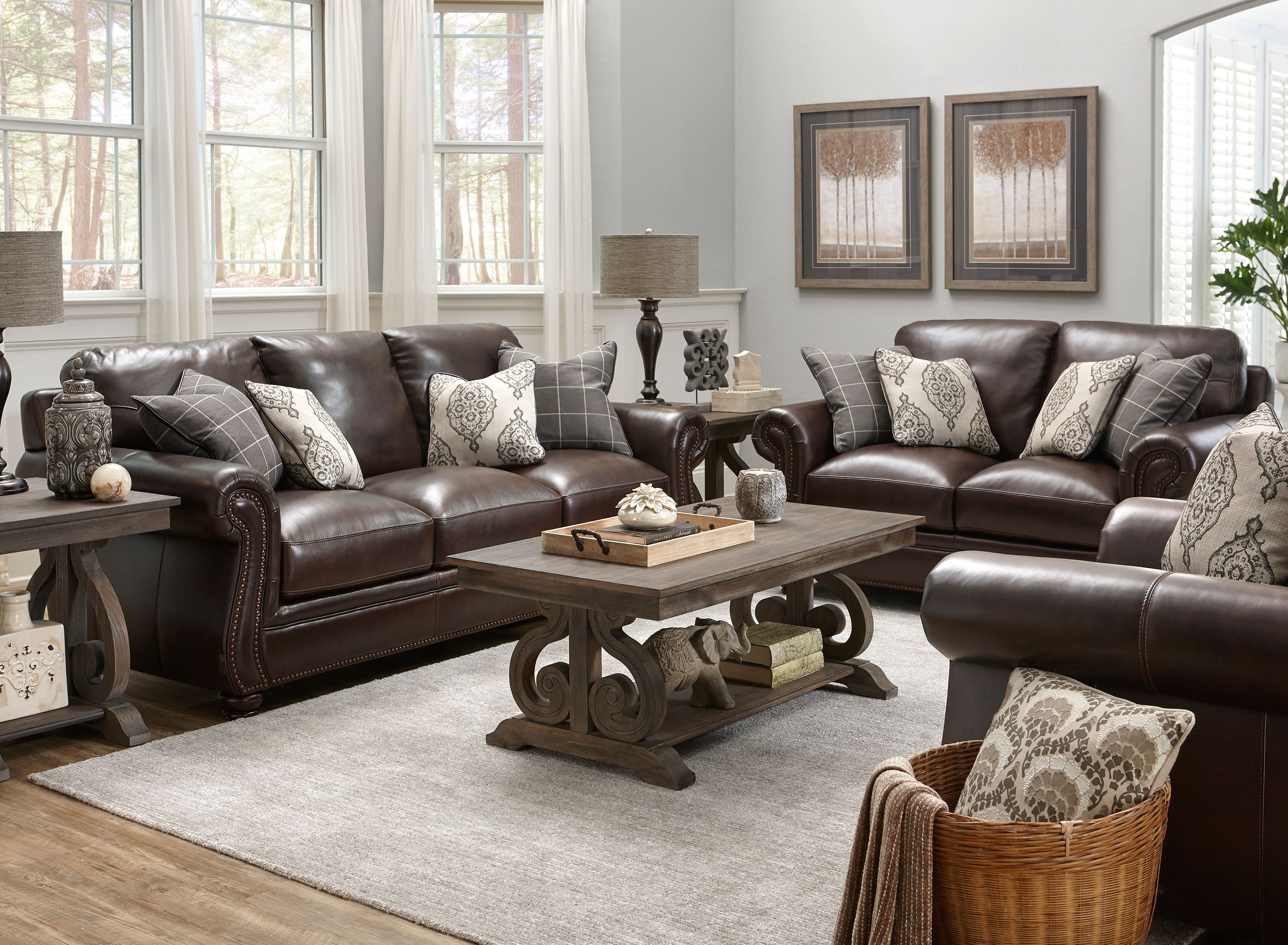 Leather Sofa And Loveseat Set