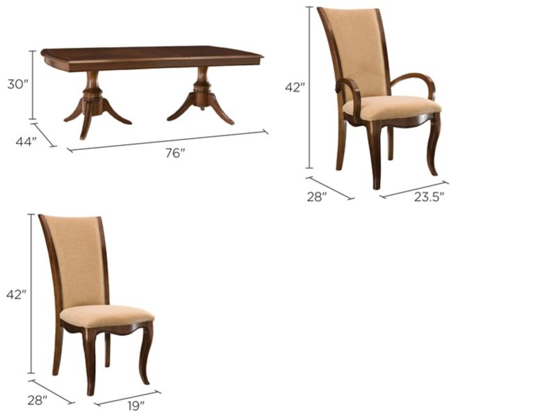 Keira 7-pc. Dining Set Dimensions