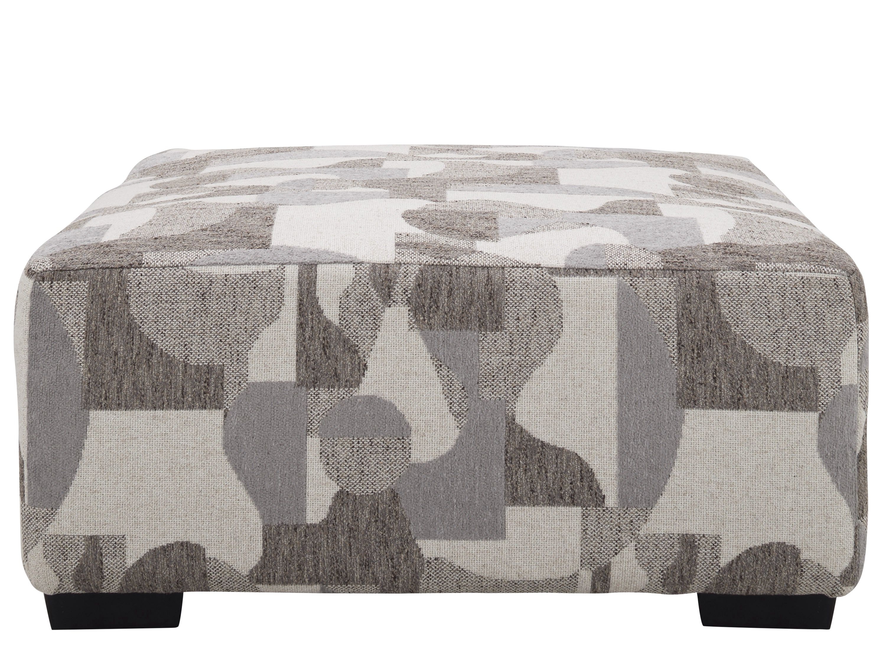 Small Stationary Rectangle Ottoman with Wood Base