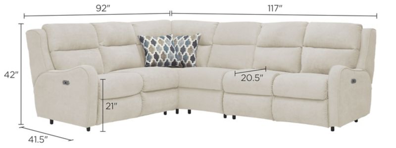 Lagamo 4-pc. Sectional Sofa Dimensions