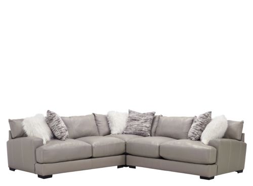 Myla 3 Pc Leather Sectional Sofa, Raymour And Flanigan Leather Sectional Sofa
