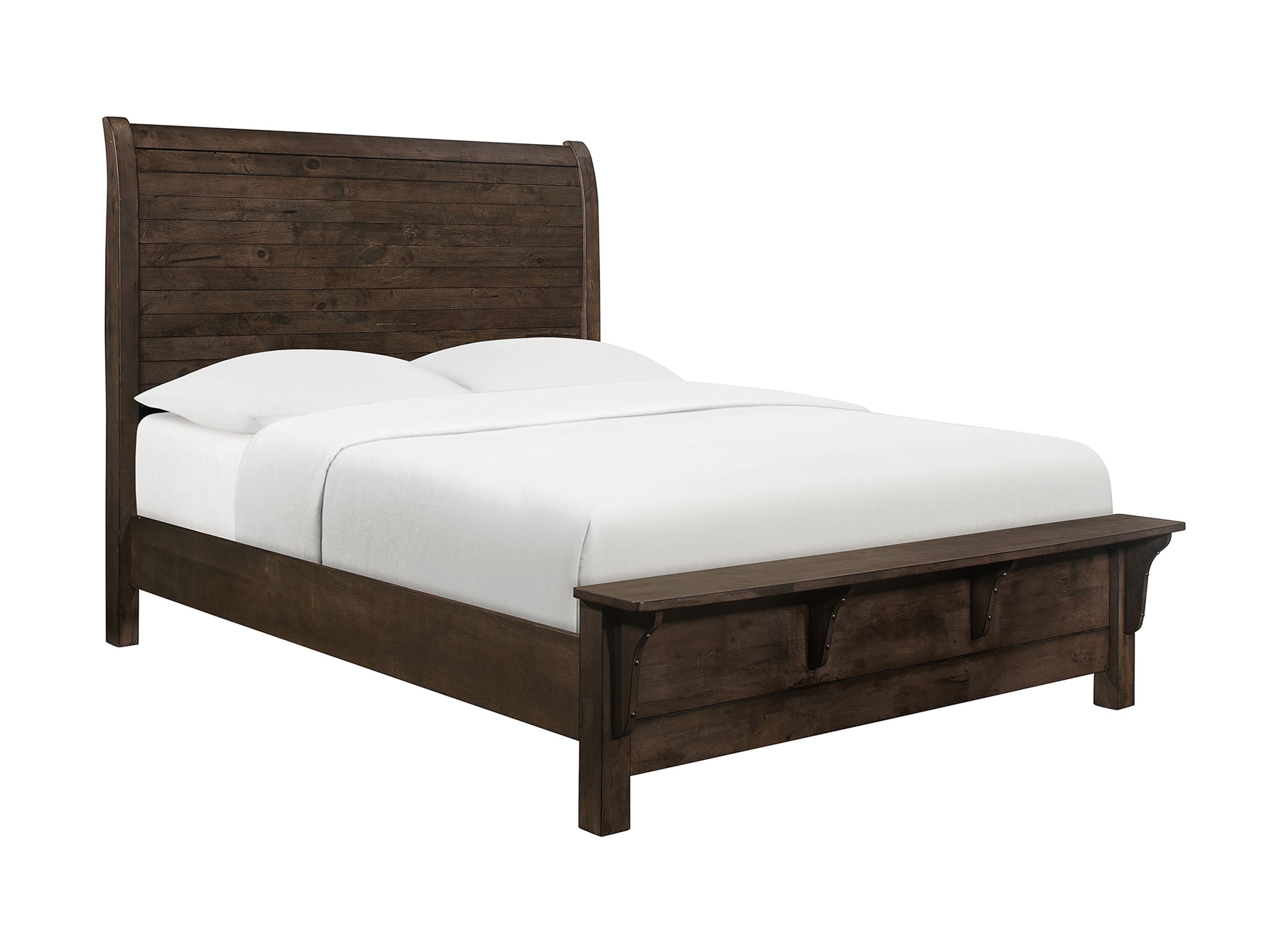 Ashton Hills Sleigh Bed with Bench Footboard | Raymour & Flanigan