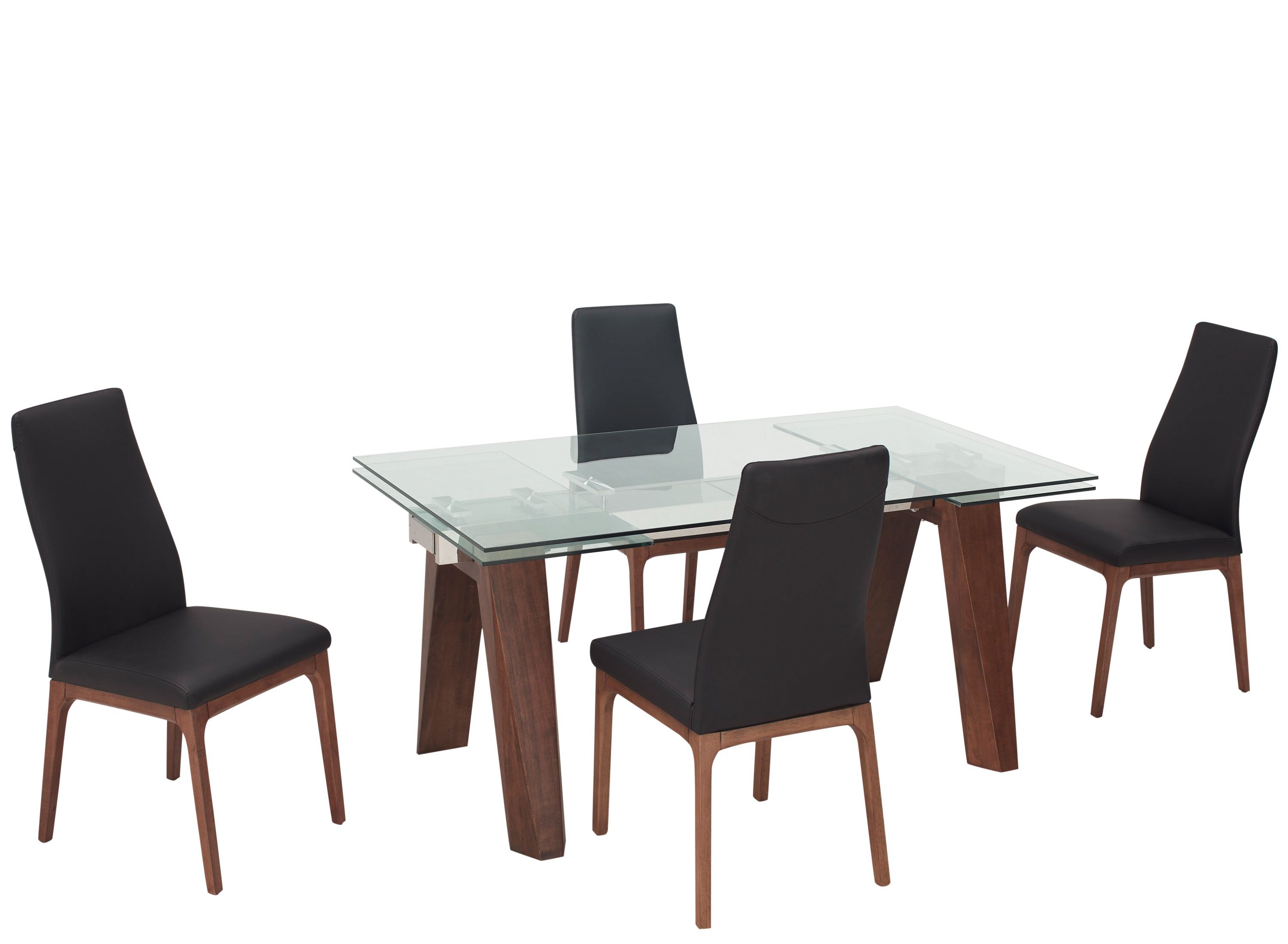 Sombra 5pc. Dining Set (4 Black Chairs) Raymour & Flanigan