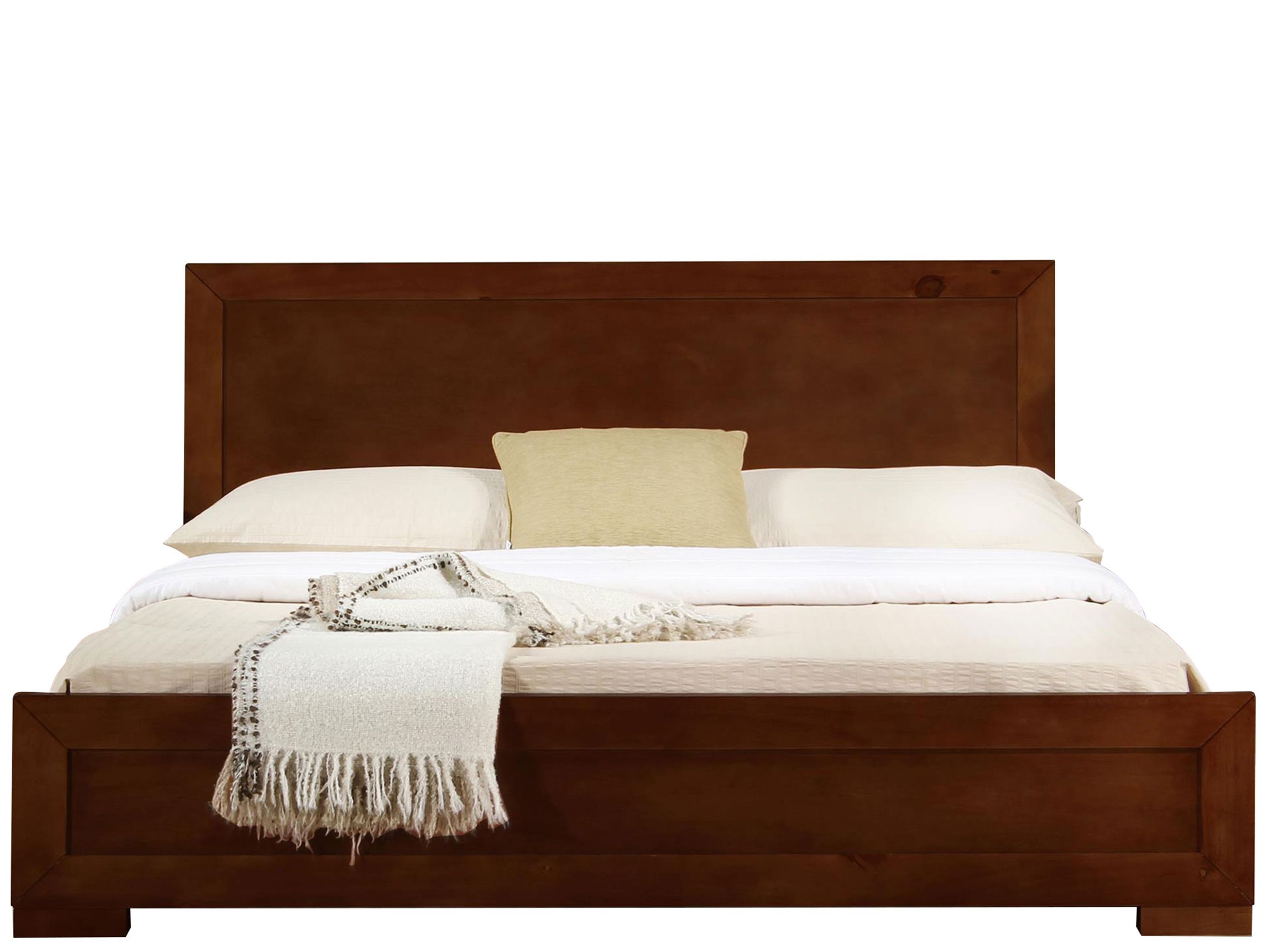 Trent Wooden Platform Bed in Walnut, King Raymour & Flanigan