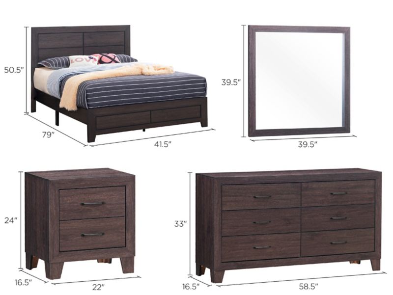 Hopkins II 4-pc. Bedroom Set Dimensions