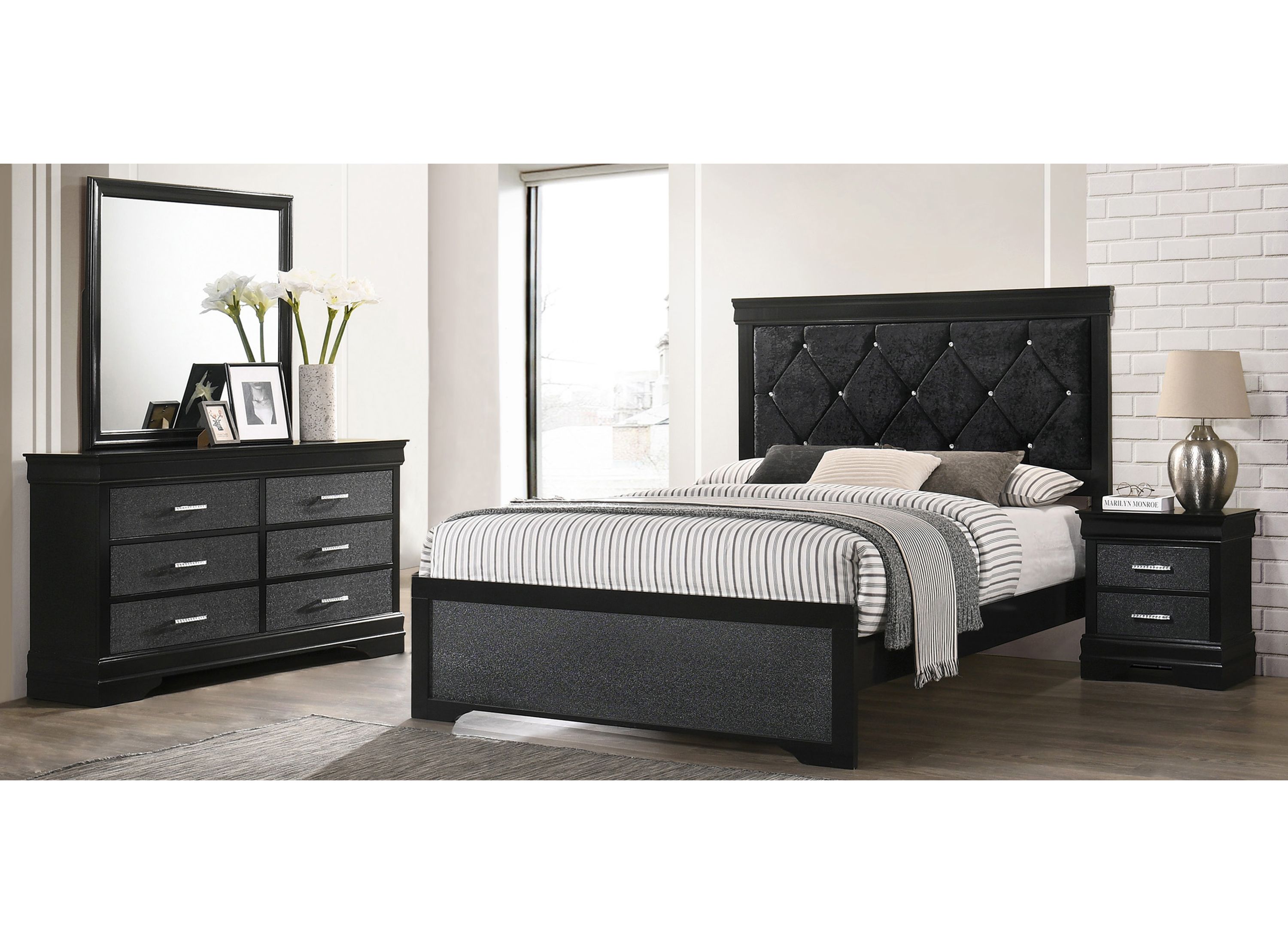 Amalia Upholstered 4-pc. Bedroom Set | Raymour & Flanigan