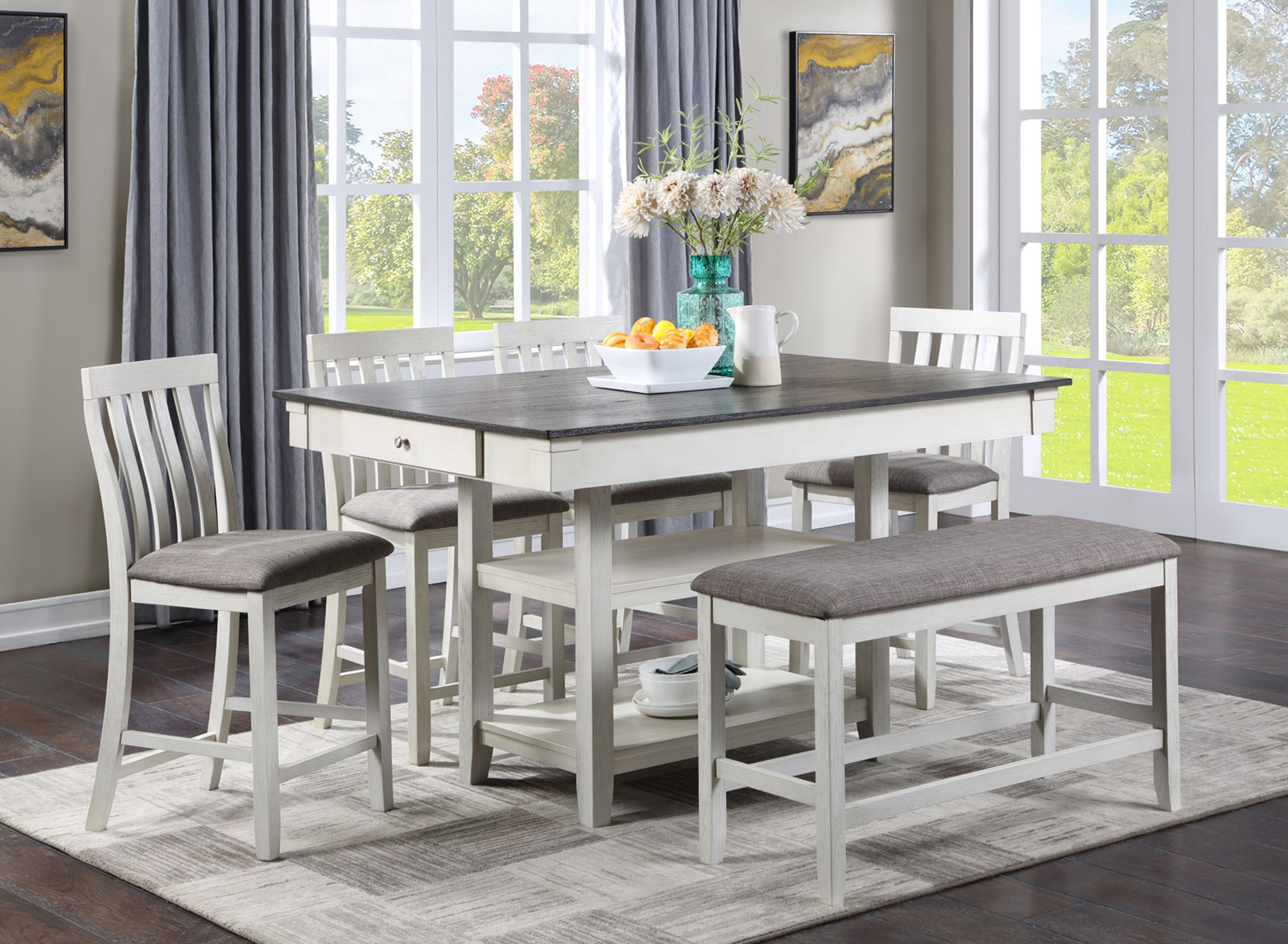 Rockaway 6 piece extendable best sale solid wood dining set