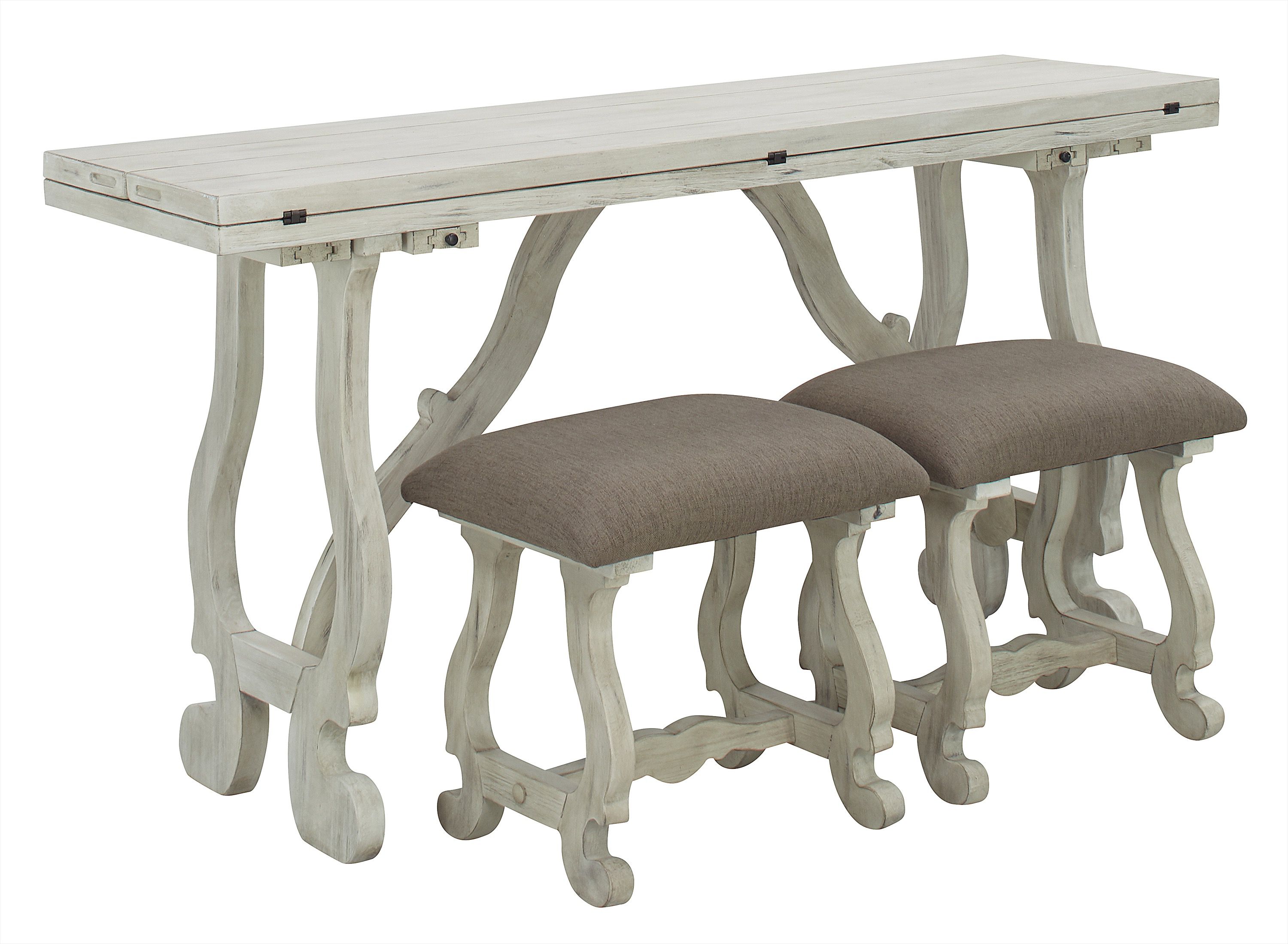 Kathleen FoldOut Console Table w/ Stools Raymour & Flanigan