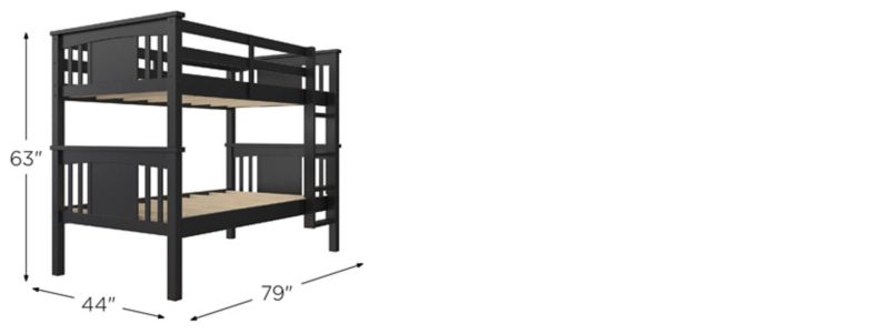 Atwater Living Oakview Bunk Bed Dimensions