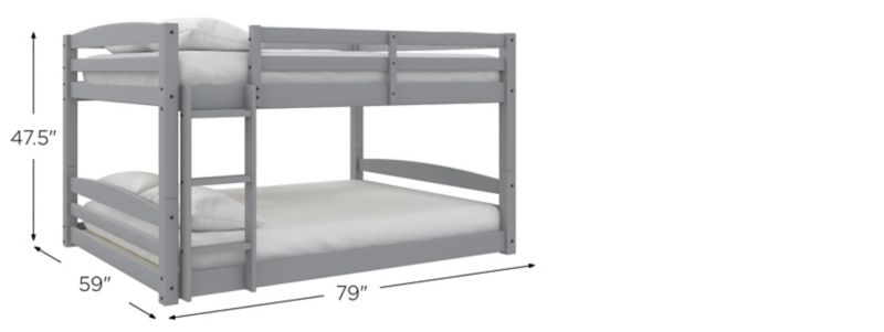 Atwater Living Aaida Full-Over-Full Floor Bunk Bed Dimensions
