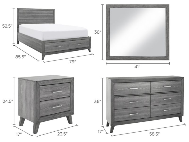 Tobyn 4pc. Platform Bedroom Set w/ Storage Bed Raymour & Flanigan