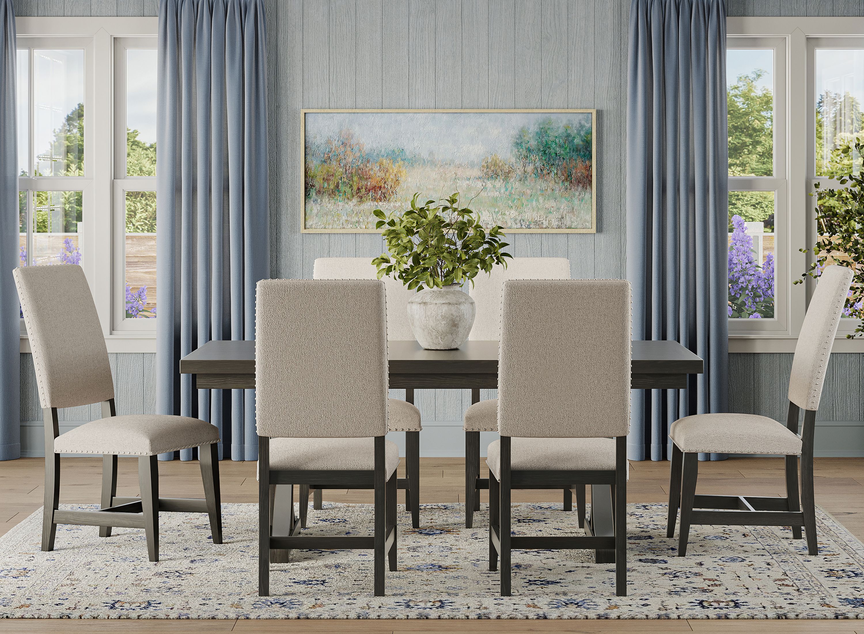 Halloway 7 Pc Dining Set Raymour, Raymour And Flanigan Dining Room Sets