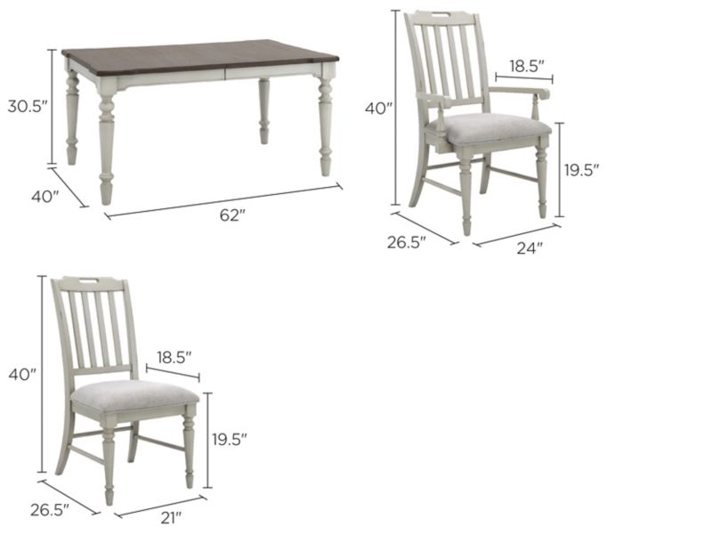 Saybrook 7pc. Dining Set Twotone Raymour & Flanigan