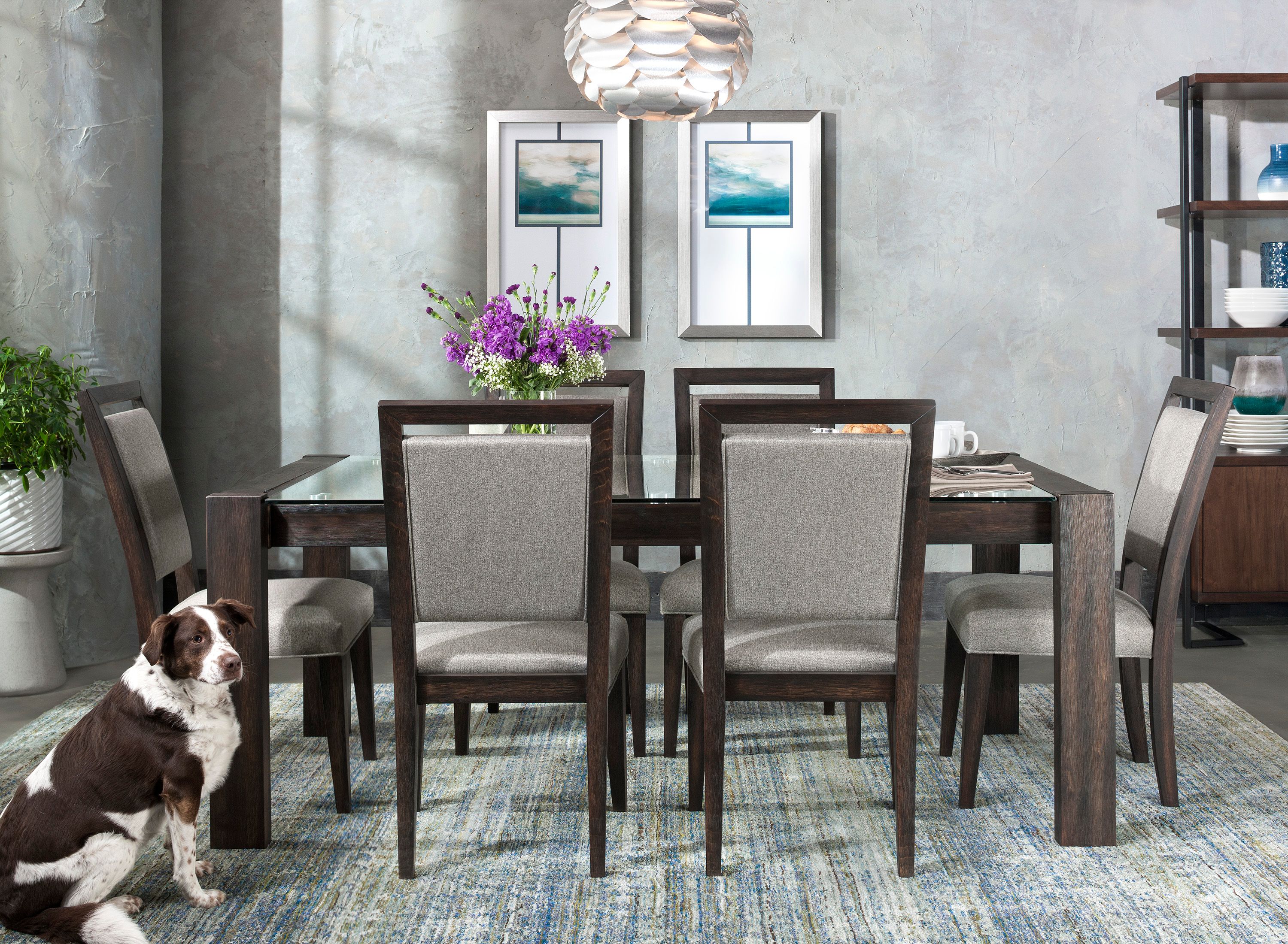 Montary 7 Piece Dining Room Set, Modern Dining Table and Chairs