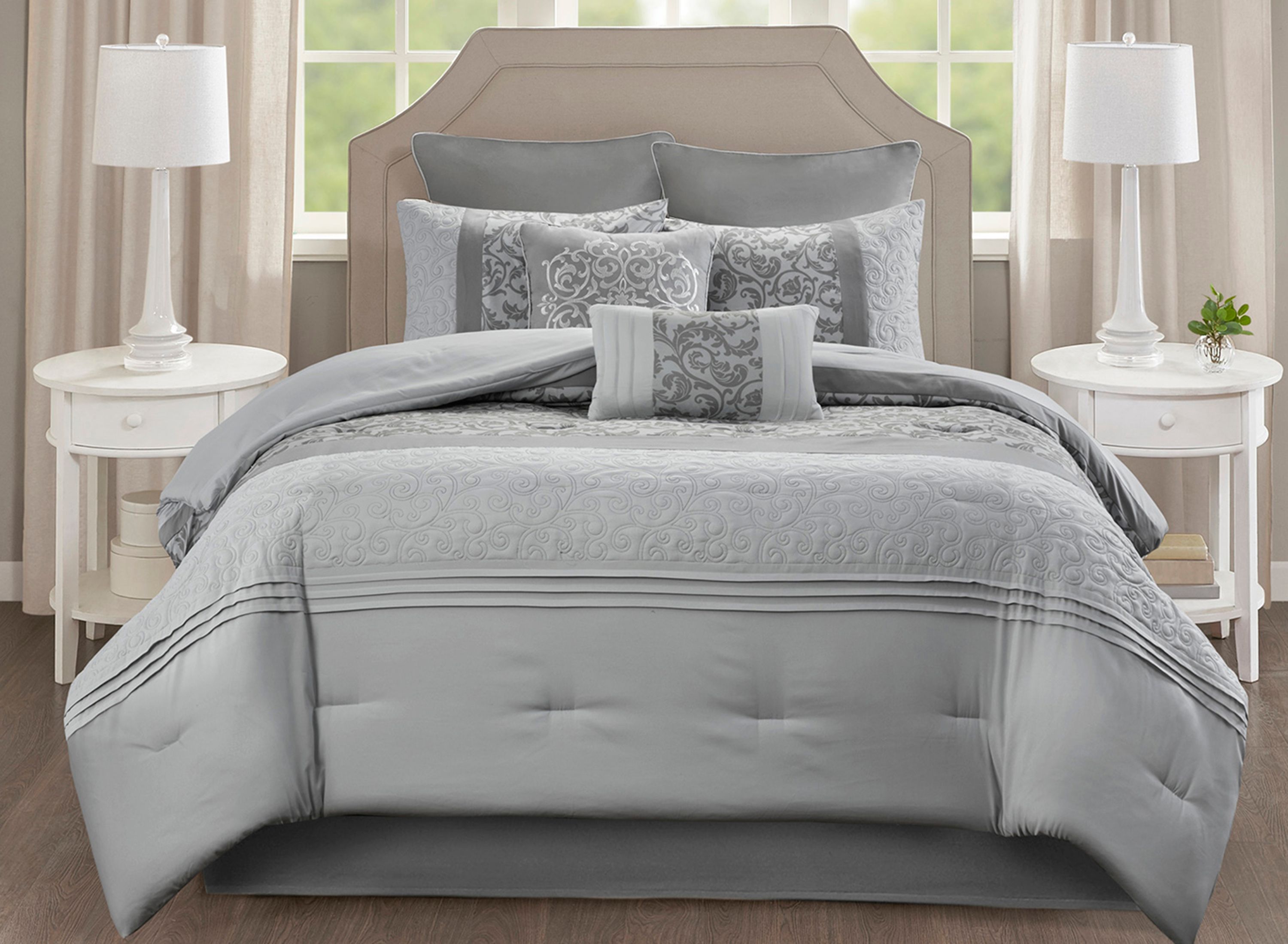 Ramsey Embroidered 8-pc. Queen Comforter Set | Raymour & Flanigan