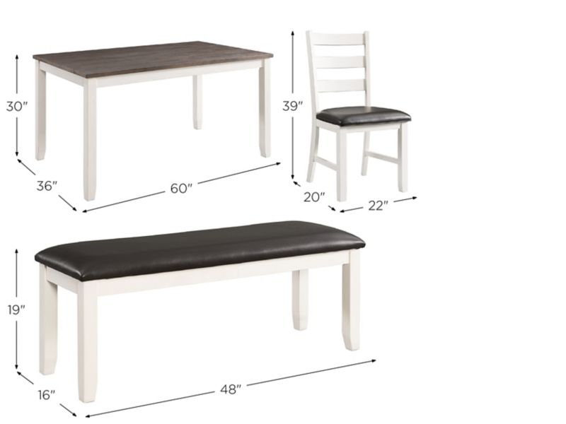 Glenwood 6pc. Dining Set w/ Bench Raymour & Flanigan