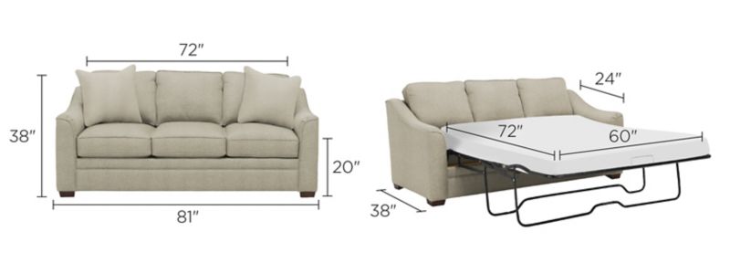 Hazelton Queen Sleeper Sofa Dimensions