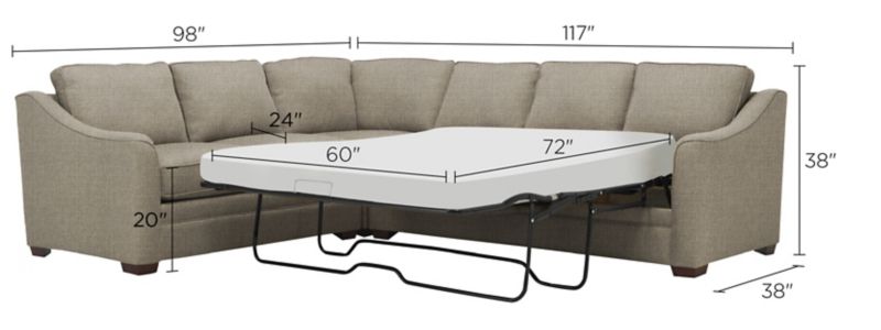 Hazelton 3-pc. Sectional Sofa Dimensions