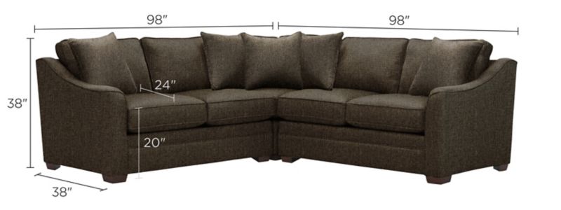 Hazelton 3-pc. Sectional Sofa Dimensions