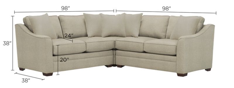Hazelton 3-pc. Sectional Sofa Dimensions