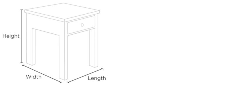 Ashbourne Rectangular End Table Dimensions