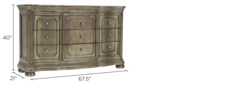 Genevieve Bedroom Dresser Dimensions