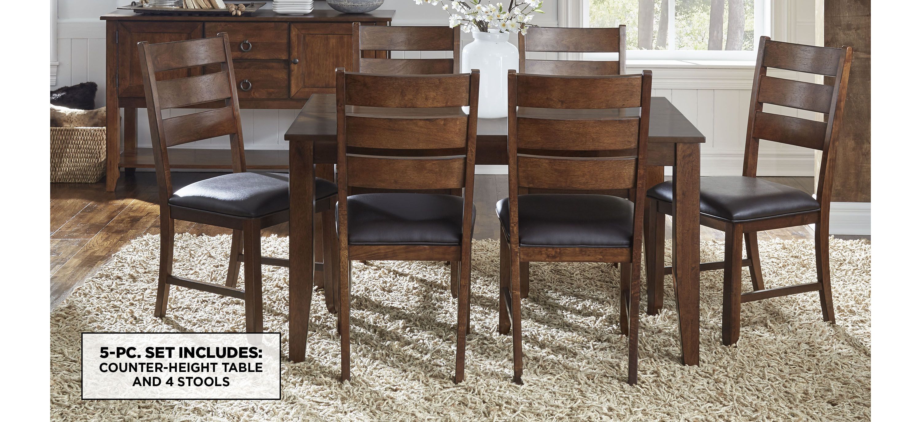 Mase 5-pc. Dining Set w/ Ladderback Chairs