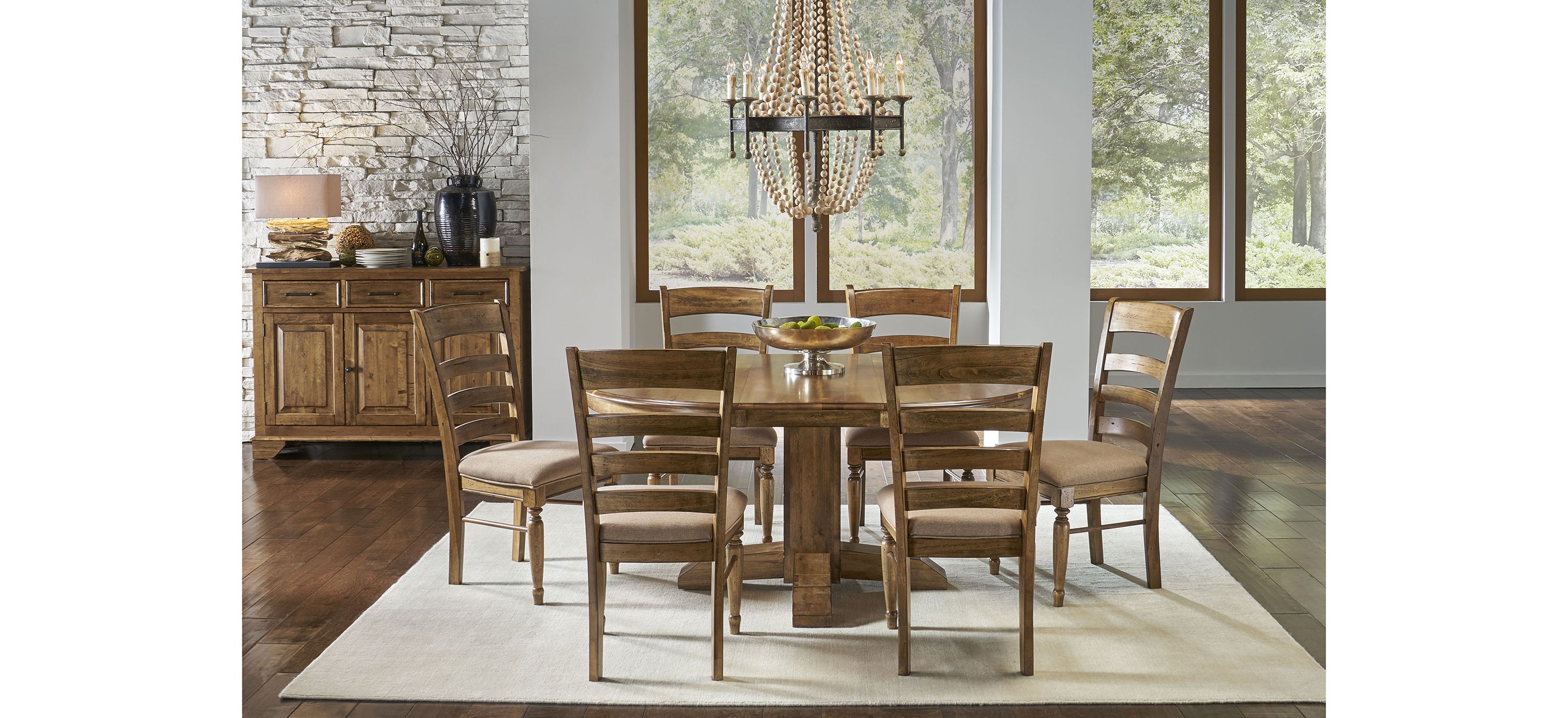 Bennett 7-pc. Dining Set  w/ Round Pedistal Table