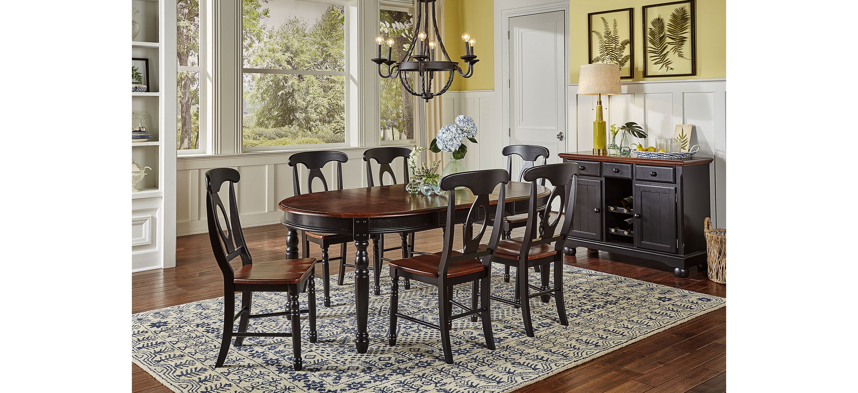 British Isles 7-pc. Oval Napoleon Dining Set  with Leaves