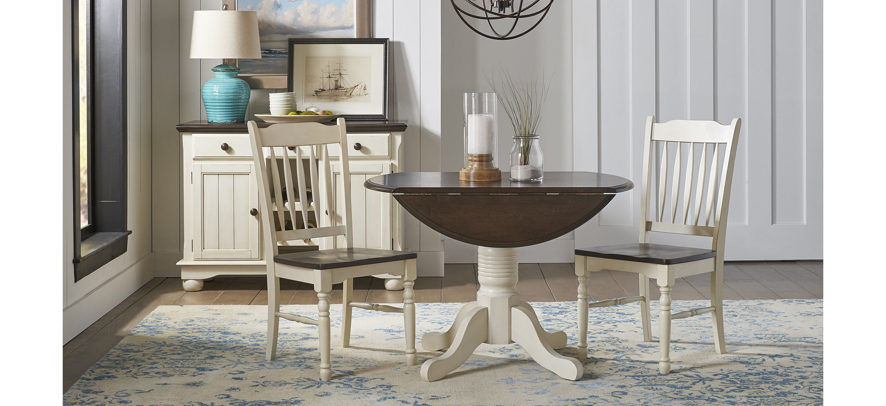 British Isles 3-pc. Slatback Drop-Leaf Dining Set