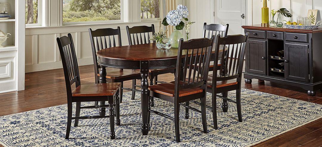 797265840 British Isles 7-pc. Oval Slatback Dining Set with  sku 797265840