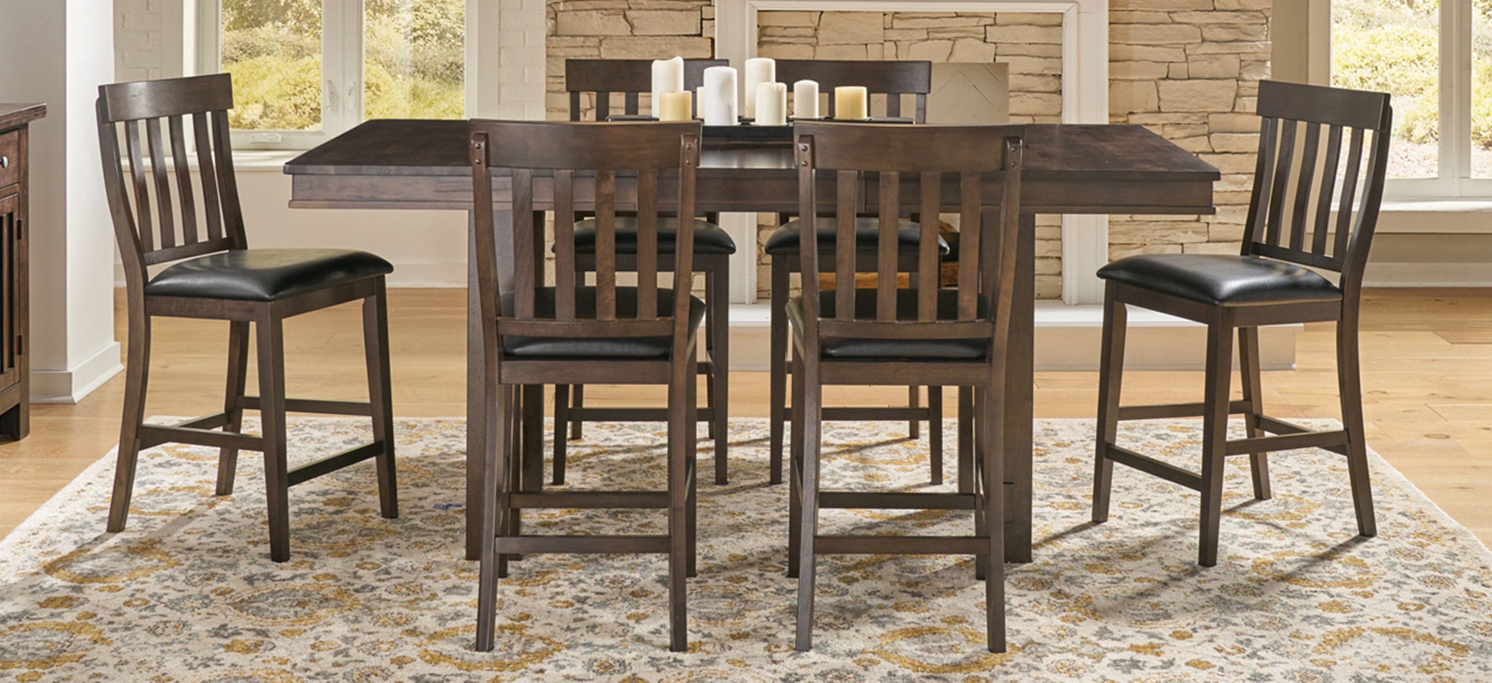 Bremerton 7-pc. Counter-Height Rectangular Dining Set with Butterfly Leaf