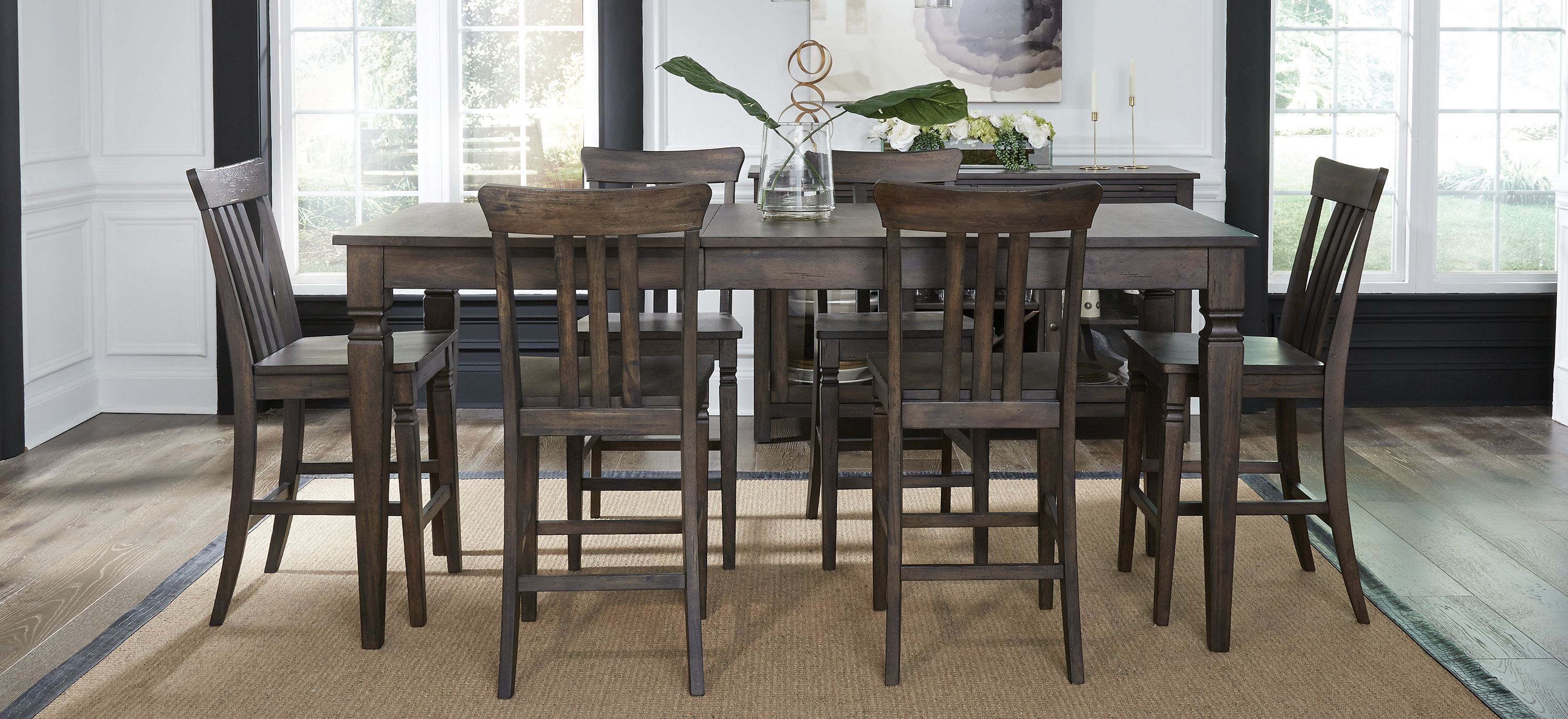 Kingston 7-pc. Rectangular Counter-Height Dining Set with Butterfly Leaf