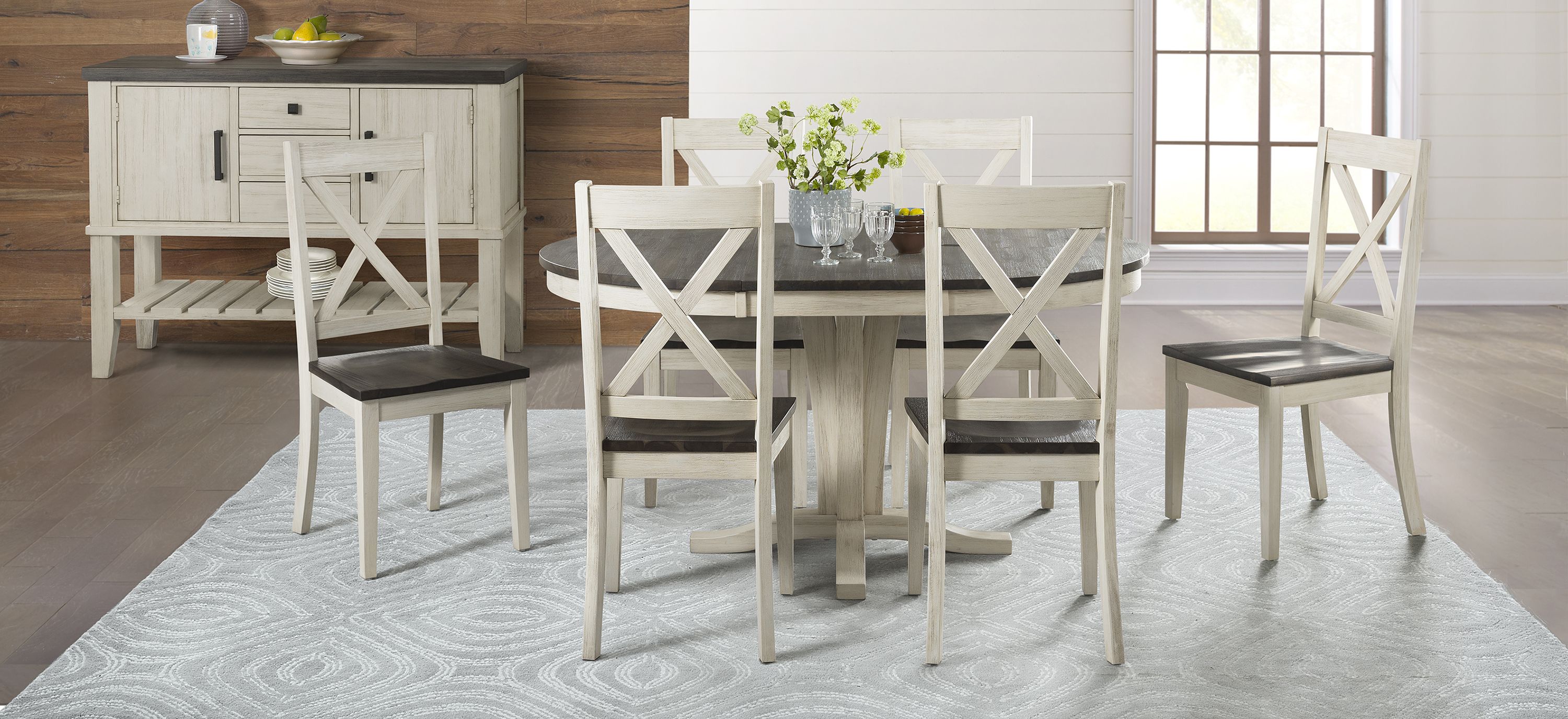 Huron 7-pc. Round X-Back Dining Set