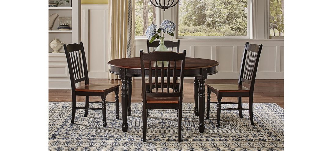 British Isles 5-pc. Oval Slatback Dining Set with Leaves