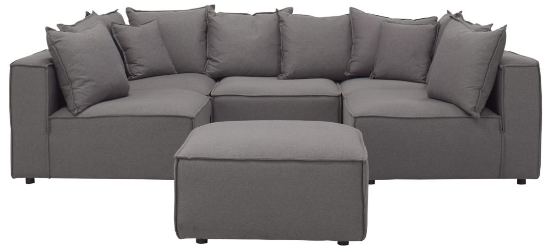 Loris Chenille 5-pc. Pit Sectional with Cocktail Ottoman