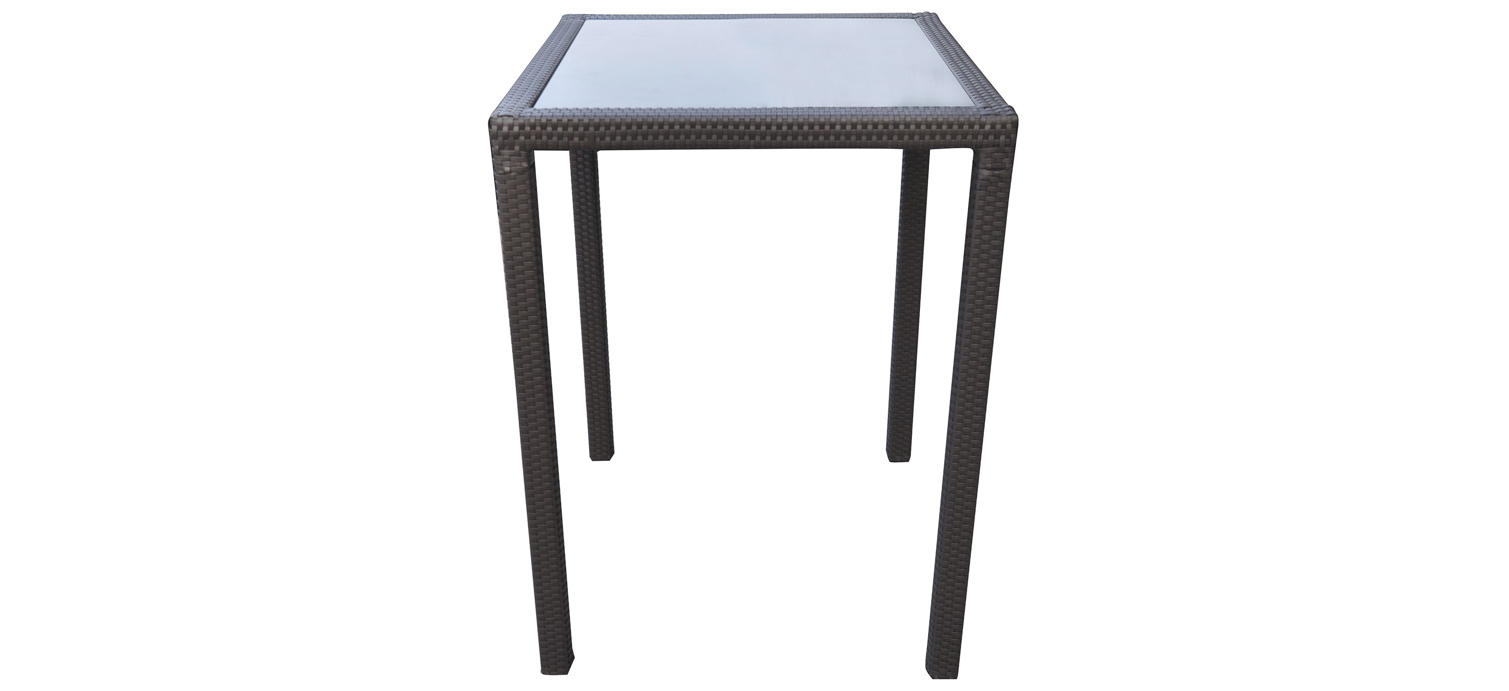 Tropez Square Outdoor Glass-Top Wicker Bar Table