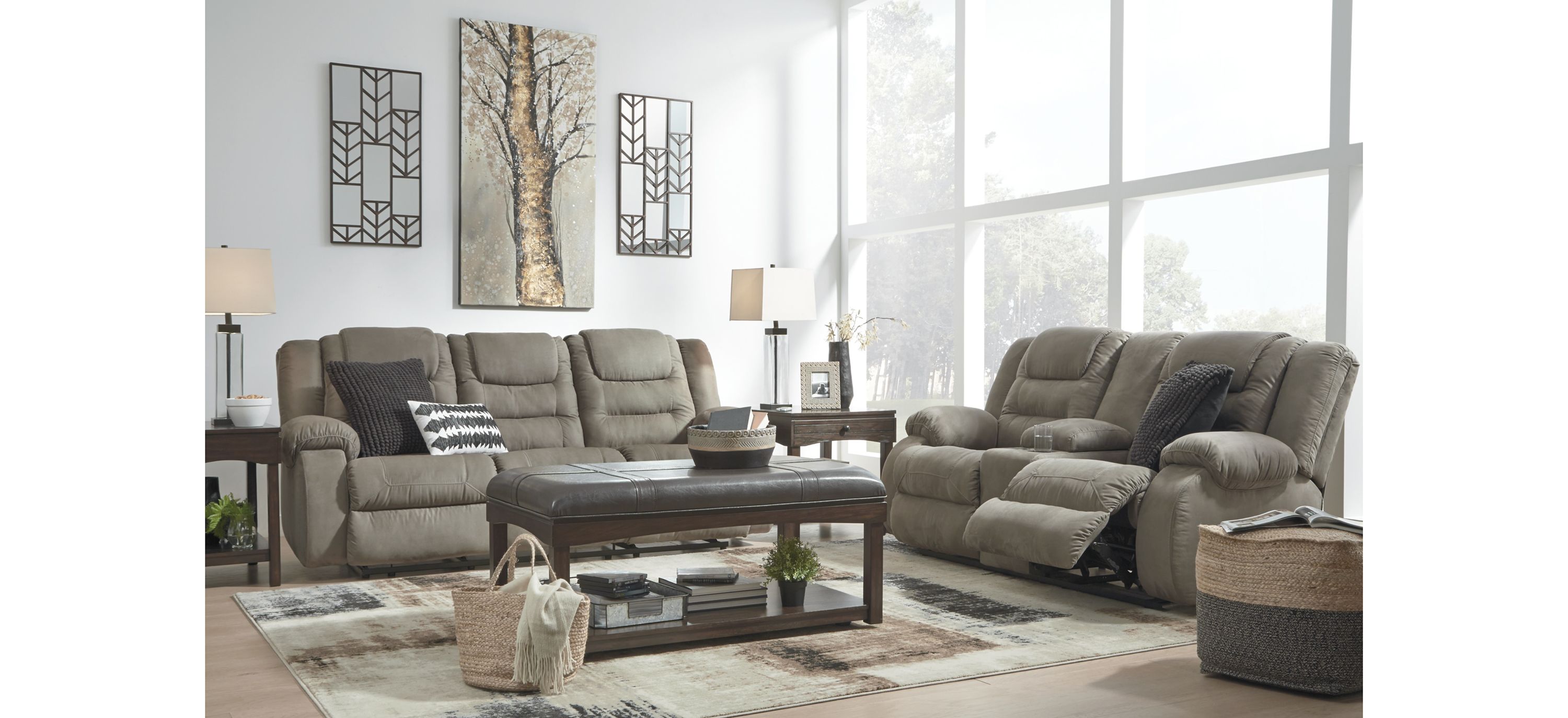 McCade Double Recliner Loveseat w/Console Raymour & Flanigan